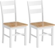 HOMCOM Eetkamerstoelen, set van 2, eikenhout