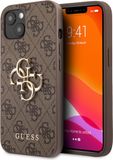 Guess GUHCP13M4GMGBR hoes voor iPhone 13 6,1 inch bruin 4G Big Metal Logo