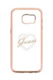GUESS GUHCS7ETRHRG Signature Heart TPU Hard Case voor Samsung Galaxy S7 Edge Roze Goud