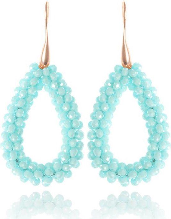 Cilla Jewels Druppel oorbellen Stardust Turquoise Goudkleurig