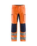 Blåkläder High Vis broek met stretch 1585-1811 - High Vis Oranje/Marineblauw - C150