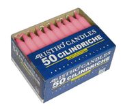 Set van 50 stompkaarsen, diameter 2,1 cm, hoogte 16 cm, brandduur 5 uur, kleur oudroze