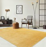 the carpet RELAX – Extra Zacht & Wasbaar Vloerkleed tot 30°C met Antislip Onderzijde – Fluweelachtige Structuur – Voor Slaapkamer of Woonkamer – Goud, 140 x 200 cm