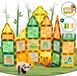 Fits4Kids Magnetic Tiles - 47 Stuks - Jungle Thema - Magnetisch Speelgoed