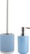 MSV Toiletborstel in houder 38 cm/zeeppompje 260 ml set Moods - keramiek/kunststof - lichtblauw