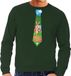 Bellatio Decorations Groene Paas sweater met paashaas stropdas - Pasen trui voor heren - Pasen kleding L