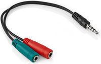 Allteq Jack splitter kabel - Microfoon en audio - 3.5 mm naar 3.5 mm - Male to Female - 30 cm