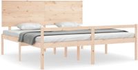 vidaXL Seniorenbed met hoofdbord massief hout Naturel 200x200 cm