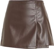 VILA Skort VIDAMAR gecoat Coffee Bean1