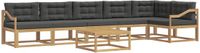 vidaXL - Hoek loungeset - 6 zitplekken - Polyester - Wit en antracietkleurig - Zonder kussens