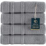 Qute Home 4-delige badhanddoekenset, 100% Turks katoen