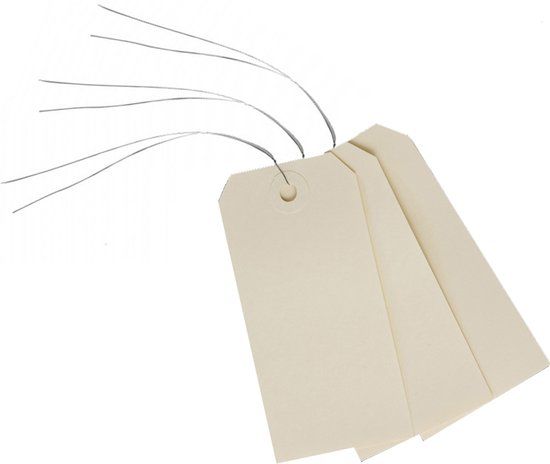 Avery hanglabel, 100 x 51 mm, neutraal, met draad, beige