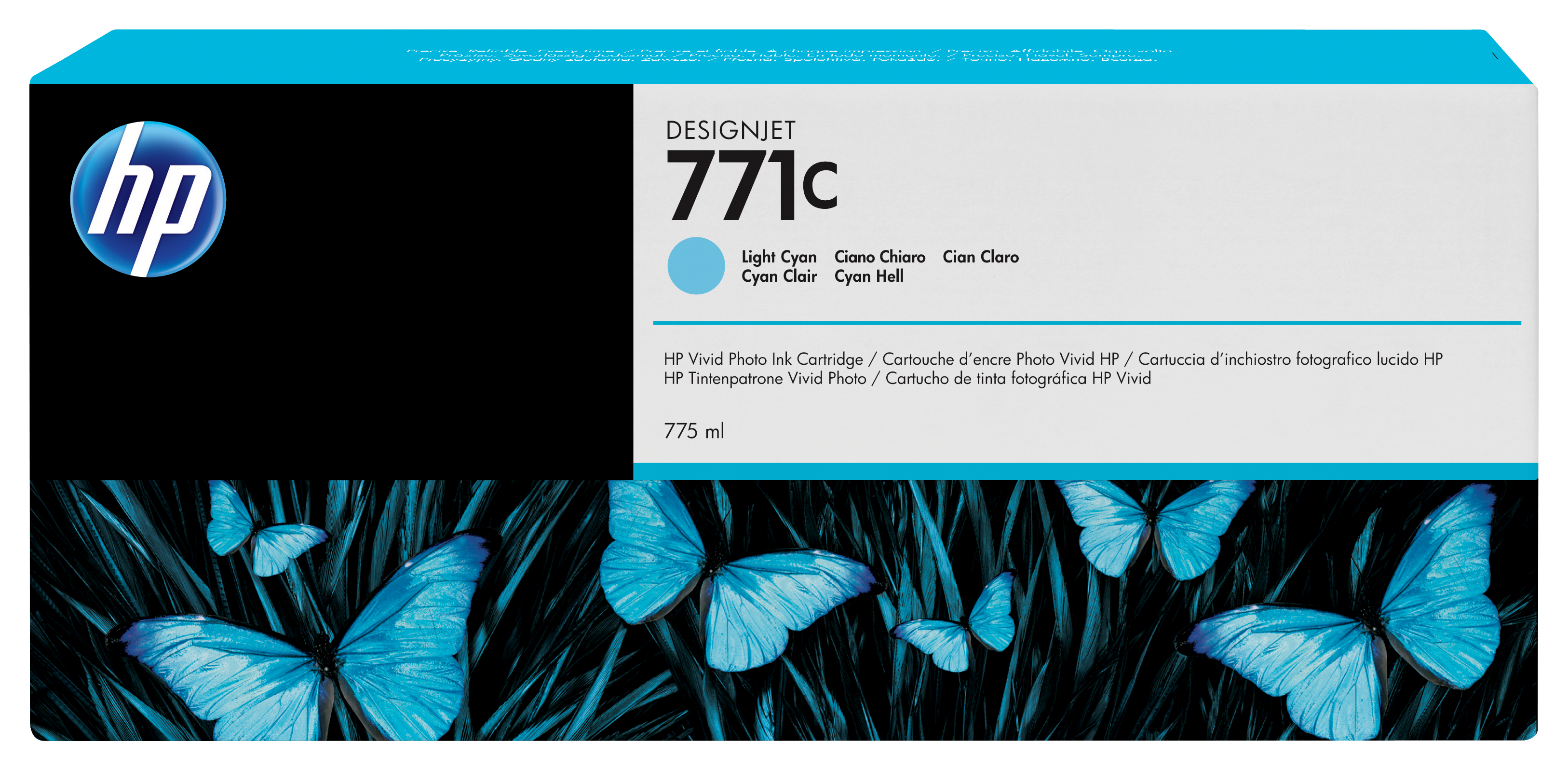 HP 771C licht-cyaan DesignJet inktcartridge, 775 ml single pack / Lichtyaan