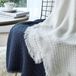 CREVENT Zachte Lichtgewicht Boho Gehaakte Decoratieve Lente Zomer Gebreide Deken voor Bank Stoel Bed Home Decoratie (127cmX152cm Off White/Ivory)