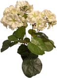 Merkloos Mansion Atmosphere Kunstplant Pelargonium wit 42cm