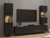 Mobistoxx AVATAR Tv-meubel set 4 deuren zwart met led