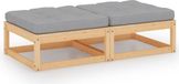 Maison Exclusive - Tuinstoel met kussens, 2 stuks. Gemaakt van massief grenenhout