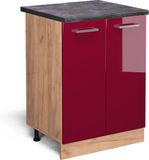 Vicco R-Line Meuble bas de cuisine – 60 cm, WB Anthracite Rouge brillant