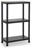 Plasticforte étagère - plastique recyclé - noir - 30 x 60 x 95 cm - avec 3 tablettes
