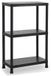 Plasticforte étagère - plastique recyclé - noir - 30 x 60 x 95 cm - avec 3 tablettes