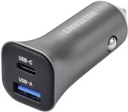 Voltcraft CPS-38W/ 2 VC-RA381 USB-oplader 38 W 1x USB-A, 1x USB-C Zilver-zwart Auto