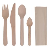 Biodore Bestekset Hout met Servet (100 stuks)