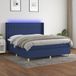Maison Exclusive - Lit boxspring avec matelas et éclairage LED, bleu, 180x200 cm, textile