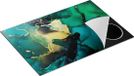 Chefcare Inductie Beschermer Abstracte Kunst - Groen met Goud - 75x50 cm