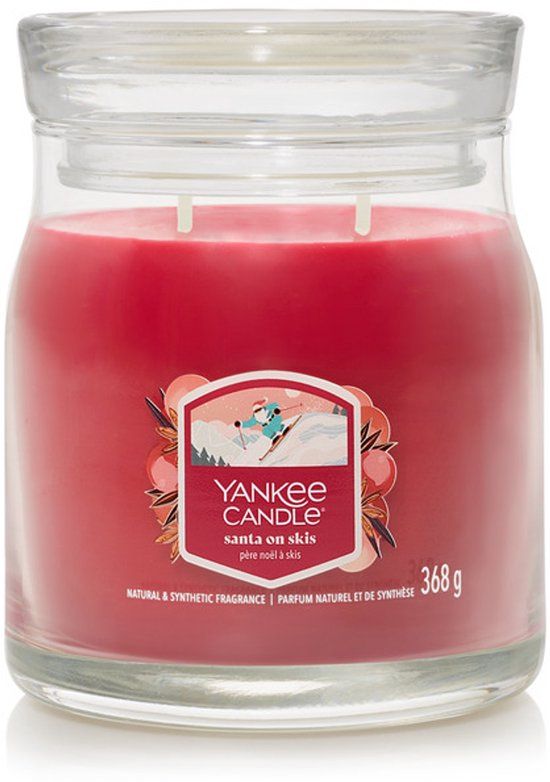 Yankee Candle Santa on Skis Medium Jar Geurkaars