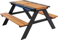 ML-Design Kinderzitgroep natuurbruin, zwart, spar, massief, 35 x 7 x 25,5 cm