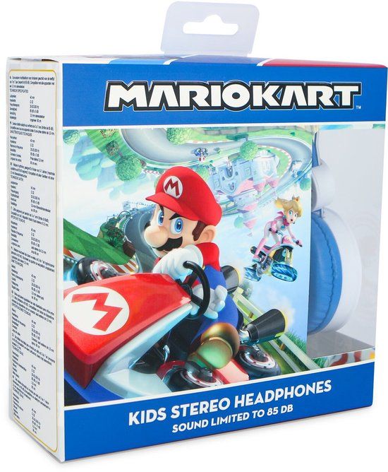 OTL Technologies Super Mario Kart Koptelefoon voor kinderen 3-7 jaar Wit / Blauw