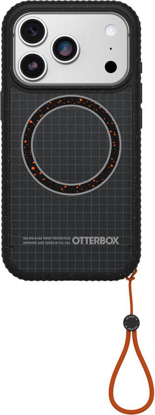 OtterBox Sole Series Hoesje Geschikt voor Apple iPhone 17 Pro | Back Cover | Compatibel met MagSafe | Met Draaglus | Gerecycled | Night Raid Zwart