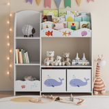en.casa Kinderkast Lysekil open kast 100x93x30 cm Aqua Dream motief