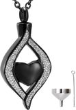 Hemelwinkel Luxe Ashanger - met Ketting (55 cm) - Voor As, Haren of Parfum - Assieraad - As Ketting - Gedenksieraad - Urn - As Hanger - Incl. As vuller en Opbergzakje - Black Diamond