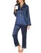Pyjama Dames Satijnen Pyjama Set met knoopsluiting, Tweedelige Zijden Pyjama Voor Dames, V-hals Zachte Zijden Pyjama Nachtkleding, Loungewear Voor Alle Seizoenen