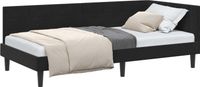 vidaXL Hoek Bed Frame met hoofdeinde Zwart 90 cm x 200 cm Fluweel