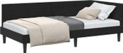 vidaXL Hoek Bed Frame met hoofdeinde Zwart 90 cm x 200 cm Fluweel