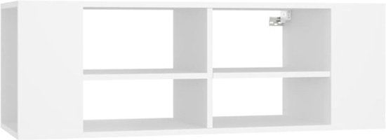 vidaXL Tv-wandmeubel - 102x35x35 cm - Bewerkt Hout - Wit