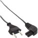 ACT Netsnoer Euro male - C7 female (haaks links/rechts) zwart 1 m AK5420
