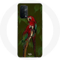 Maniacase Etui voor Oppo A74 Pionus papegaai rood