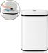 ADSafety Poubelle à capteur - 60 Litres - Poubelle ovale en acier inoxydable - Bac à ordures - Couvercle à fermeture douce - Blanc