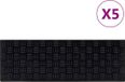 vidaXL - Tapis d'escalier - 5 pièces - 25x75 cm - Caoutchouc - Noir