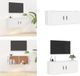 vidaXL Meuble TV mural - 100x34,5x40 cm - Blanc