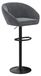 Dark grey fabric bar stool - height-adjustable, swivel, upholstered seat, metal frame