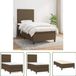 vidaXL Boxspringbed met matras, donkerbruin, 100x200 cm, met stoffen bekleding