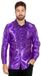 Wilbers&Wilbers Jaren 80 & 90 Kostuum | Paarse Ruchesblouse Satijn Foute Disco | Maat 48 | Carnaval kostuum | Verkleedkleding