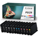 Evoke Compatible Ink for Canon PGI-29 PGI29 12X Photo: Noir mat, Noir photo, Cyan, Magenta, Jaune, Cyan photo, Magenta photo, Gris, Gris clair, Gris foncé, Rouge, Optimiseur de brillance 456 ml Pixma Pro-1