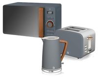 OEM Ontbijtset: Waterkoker 1,7 liter, Broodrooster (2 plakken), Magnetron 20 liter, grijs