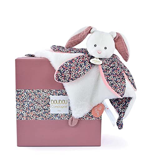 Doudou et Compagnie - Boh'aime DC4027 Knuffeldier haas, roze, 27 cm – geboortecadeau – mooie geschenkdoos