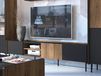 PRESTIGIA meuble TV-HiFi 3 portes noir/noyer warmia